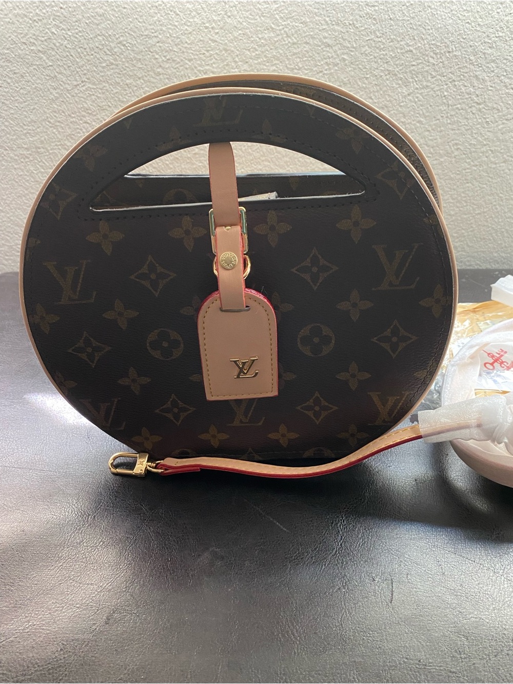 LV Monogram Round Handbag in Brown